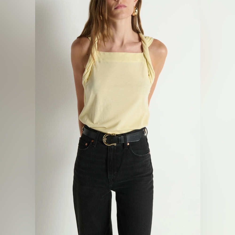 Nation LTD Yellow Knot-Strap Sleeveless Top XS